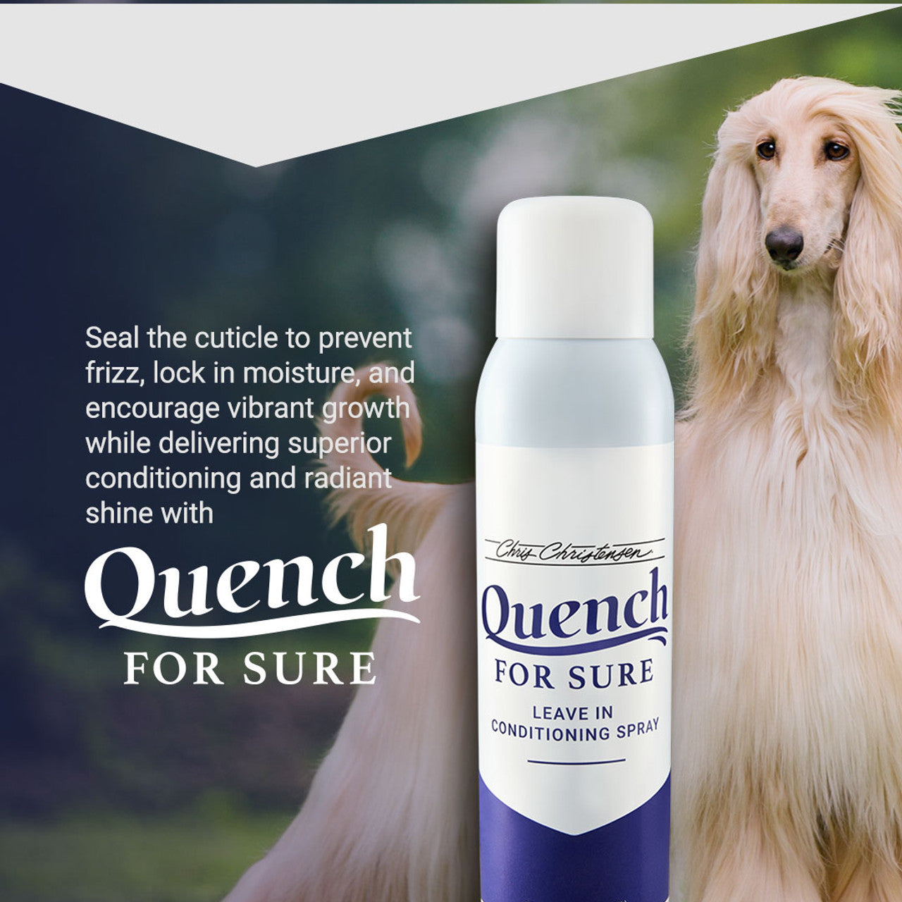 Seal the cuticle to prevent frizz, lock moisture, and encourage vibrant growth while delivering superior conditioning and radiant shine with quench for sure