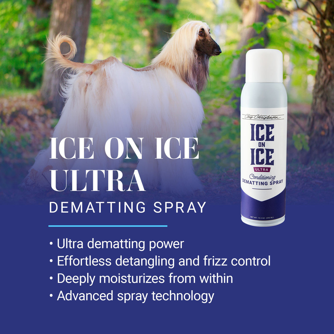 Ice on Ice Ultra Conditioning Dematting Spray - Ultra dematting power, effortless detangling and frizz control, deeply moisturizes from within, advanced spray technology.