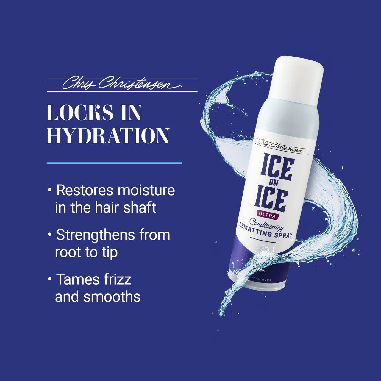 Locks in hydration: restores moisture in the hair shaft, strengthens from root to tip, tames frizz and smooths