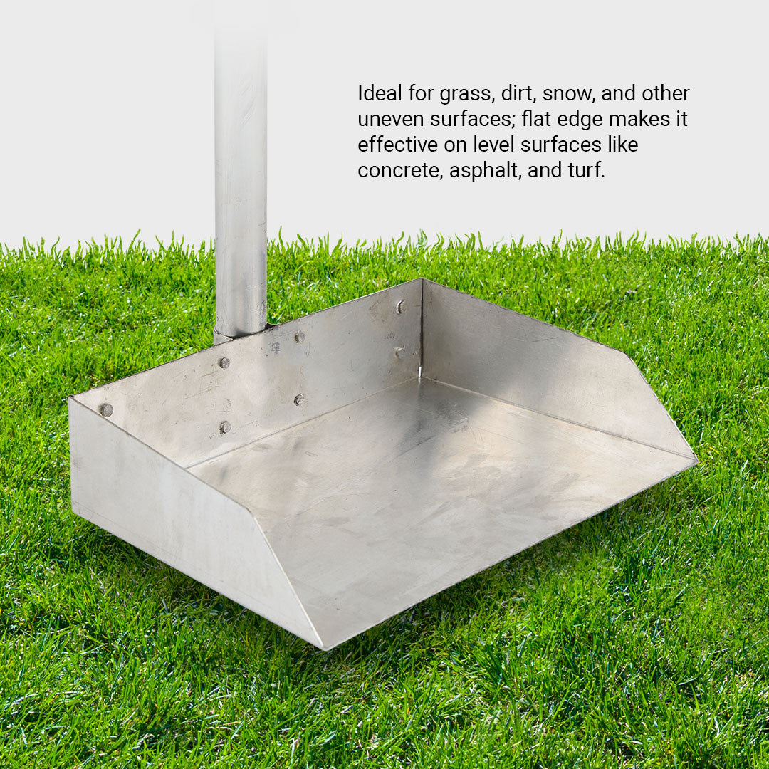 Ideal for grass, dirt, snow, and other uneven surfaces; flat edge makes it effective on level surfaces like concrete, asphalt, and turf.