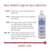 Silk Spirits Liquid Silk Protein - When: Use for a dry coat with flyaways or split ends. Why: Adds protein to the coat, conditions, and repairs. How: Put a pea-size amount in hand. Work it in with hands to the dry ends. Can also use on matting. Apply straight into the mat to help work the mat apart. Pro tip: it fails when people use too much. Use a tiny, pea size amount. If you use too much, it will attract dirt. It is really easy to overuse. 