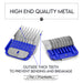 High end quality metal. Outside thick teeth to prevent bending and breakage with Chris Christensen Artemis Five Piece Comb Set