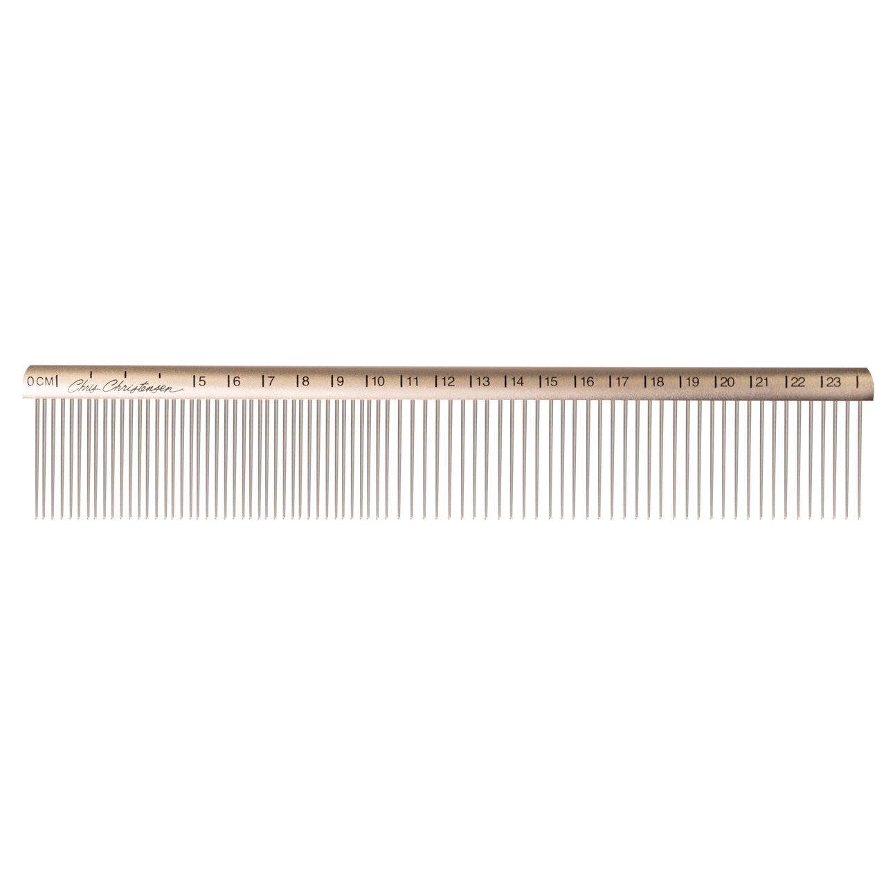 Chris Christensen Competition Comb #509 9.5" Medium/Coarse - Side View With Centimeters