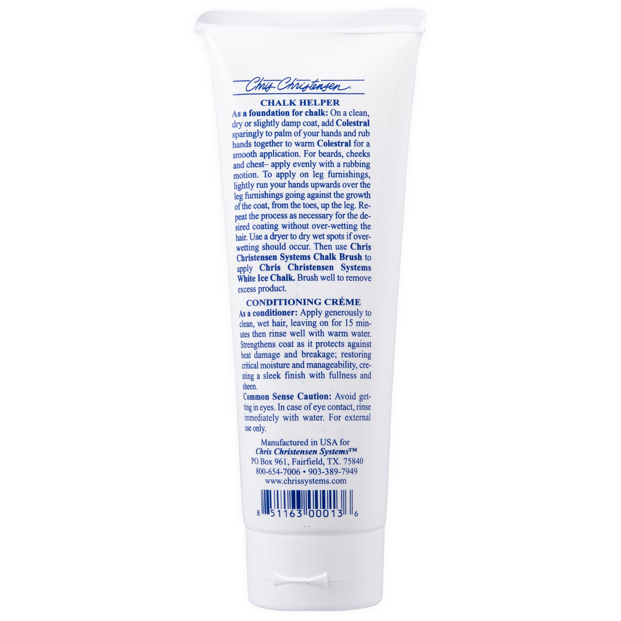 Colestral Chalk Helper & Conditioning Creme - Tube Back