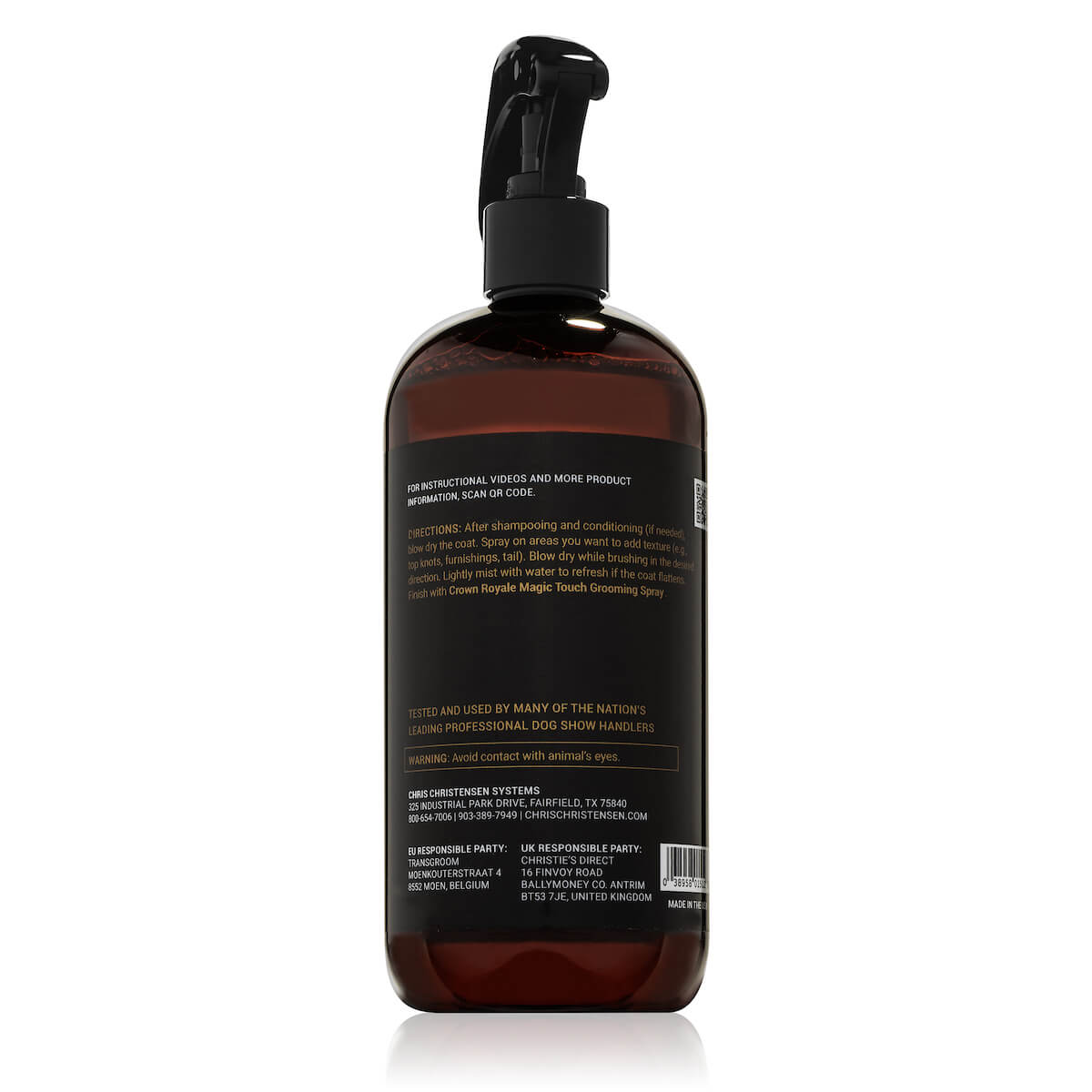 Crown Royale Bodifier Texturizing Spray Ready to Use 16oz Directions Chris Christensen