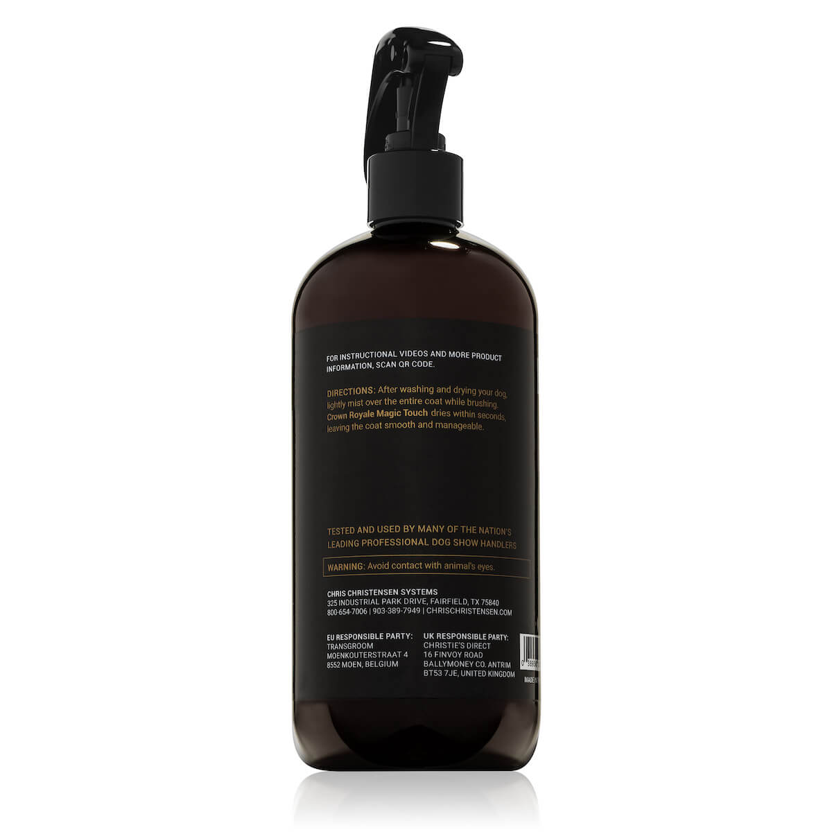 Crown Royale Magic Touch Grooming Spray #1 Ready to Use Directions Chris Christensen