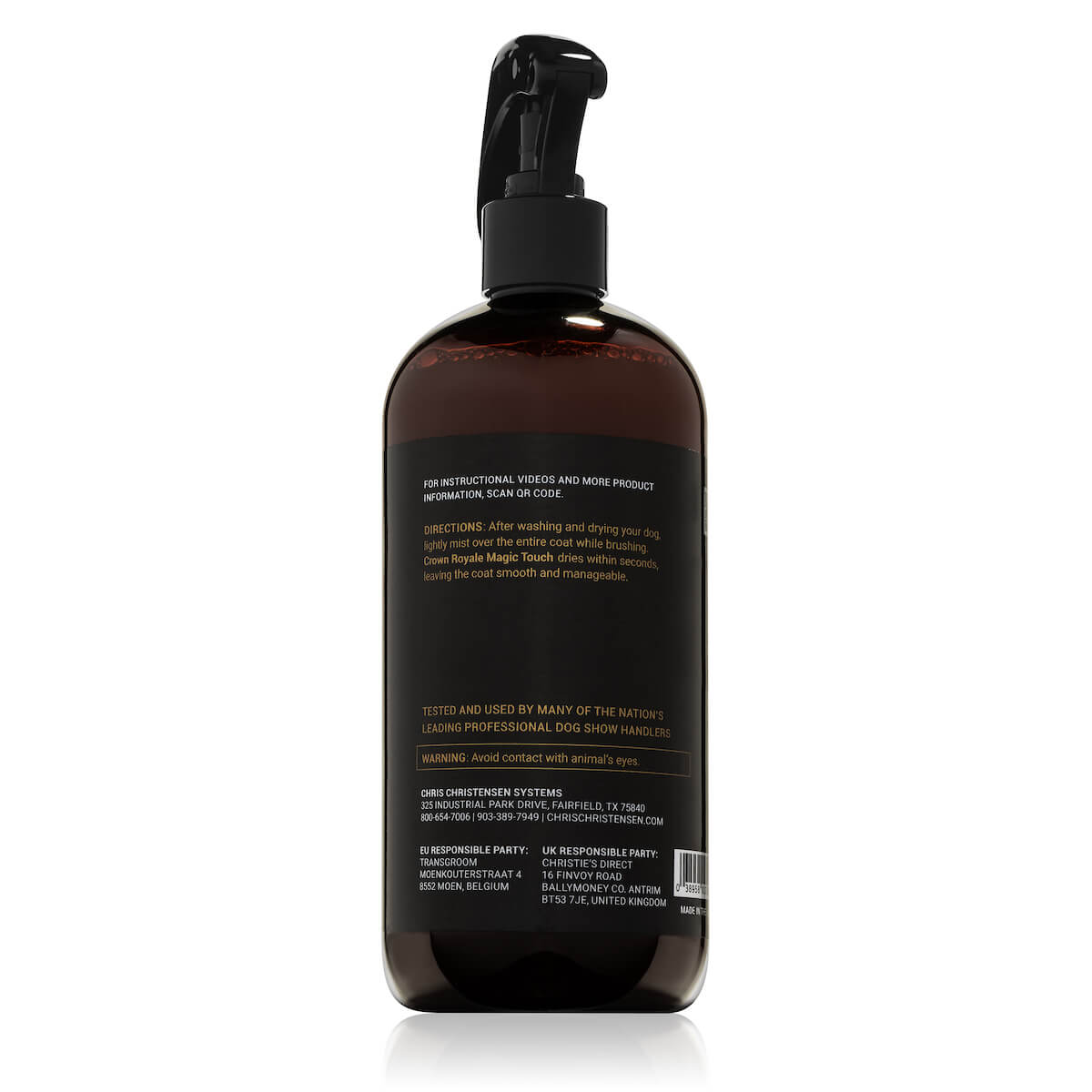 Crown Royale Magic Touch Grooming Spray #2 Ready to Use Directions Chris Christensen