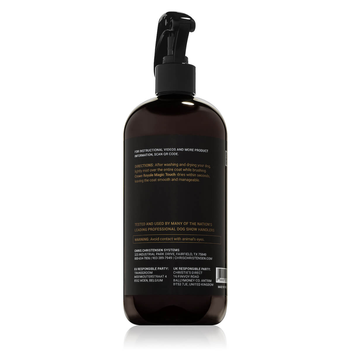 Crown Royale Magic Touch Grooming Spray #3 Ready to Use Directions Chris Christensen
