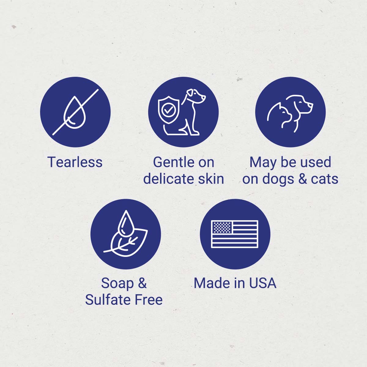 Happy Eyes Facial Wash is tearless, gentle on delicate skin, may be used on dogs & cats, soap & sulfate free, and Made in the USA!