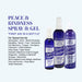 Peace & Kindness Spray & Gel "First Aid in a Bottle" For topical use on: Abscesses, acne, blood parasites, bug bites, burns, cuts, dermatitis, ear infections, fungus, hot spots, infections, inflammations, itchy areas, open sores, parasitic infections (viral & fungal), ringworm, scaling or dandruff, scrapes, seborrhea, skin irritations from allergic reactions, virus (all forms) virus warts, yeast infections. 